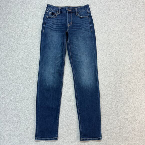 Old Navy Power Slim Straight High-Rise Jeans WMNS SZ 0 Blue Secret-Slim Pockets - Picture 1 of 8